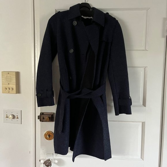 Harris Wharf London felt pea-coat in navy (IT 42) - Picture 1 of 4